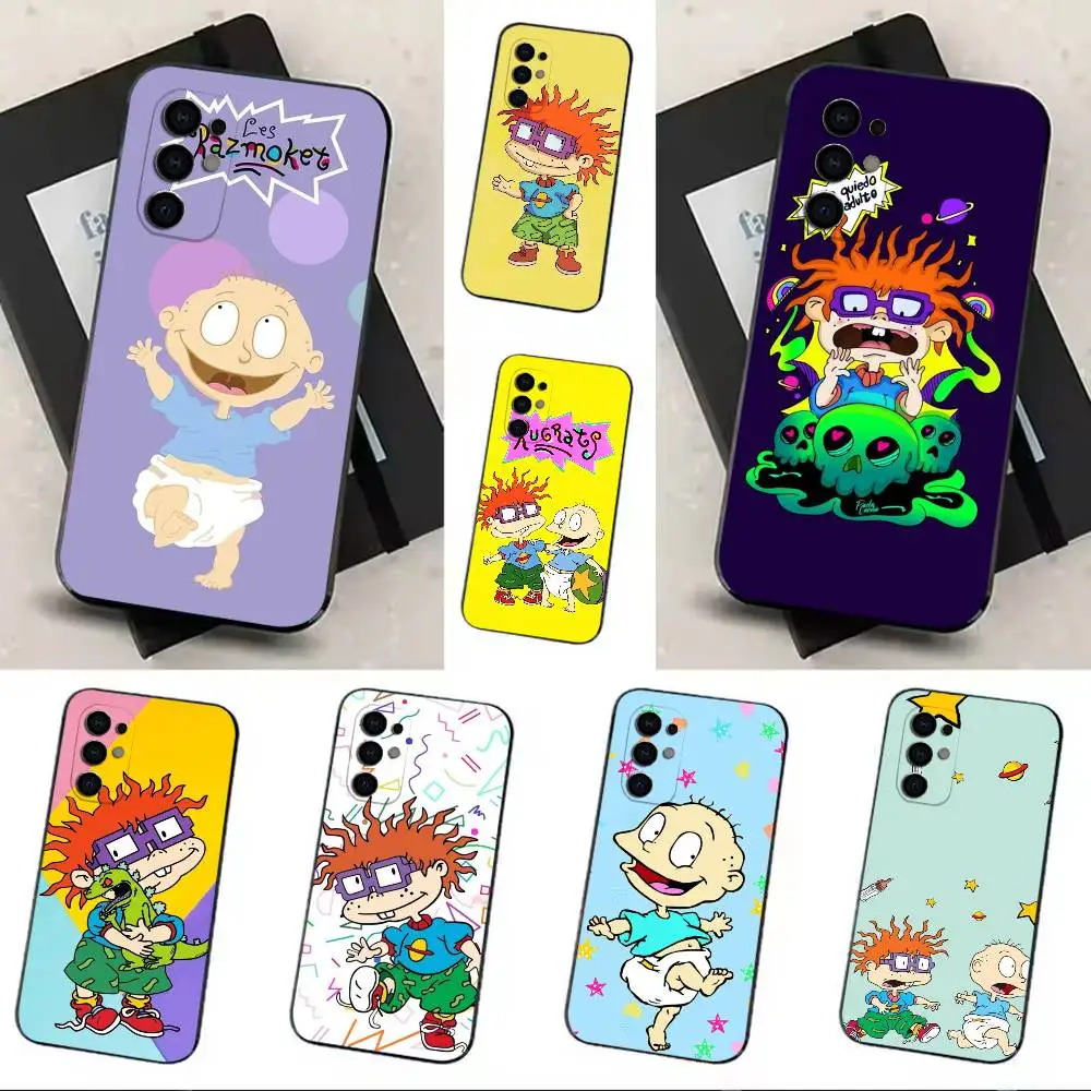 Cartoon R-Rugrats T-Tommy and Chuckie Phone Case Soft Black Case For Samsung S24,S30,S21,S23,S22,S20,Ultra,S25,Plus
