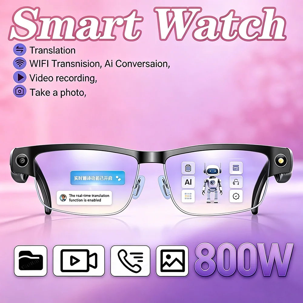 

Новые умные фотоочки с HD-камерой 800W, 1200P, защитой от тряски, Wi-Fi + Bluetooth, передачей данных в реальном времени, голосовым помощником