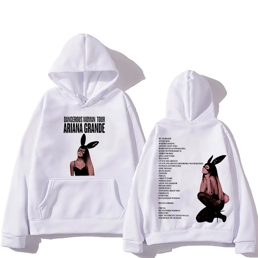 Ariana Grande Hoodie Graphic Printing Gothic Comfortable Sweatshirts Funko Pop Hip Hop Clothes Ropa Mujer Fleece Retro Pullovers