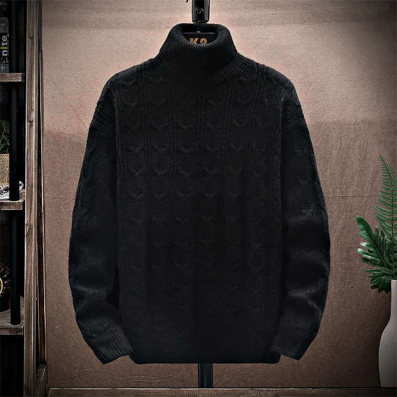 

Men's Home Fashion Trend High Neck Pullover Sweater High-quality Korean Version Loose Comfortable Breathable Home Clothing