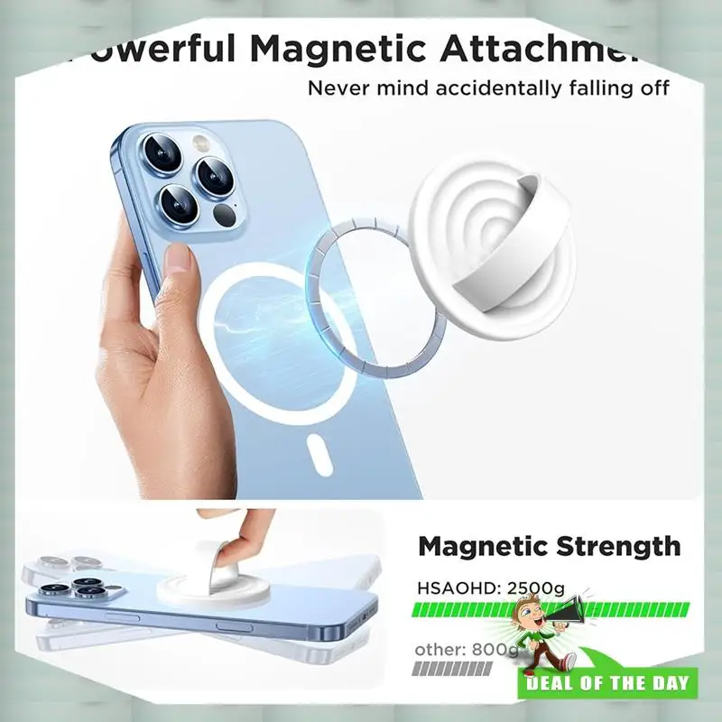 24-Hour Delivery Upgraded Magnetic Phone Grip,For Magsafe, Silicone Comfy Removable Loop Grip, Phone Grip Finger Ring Holder
