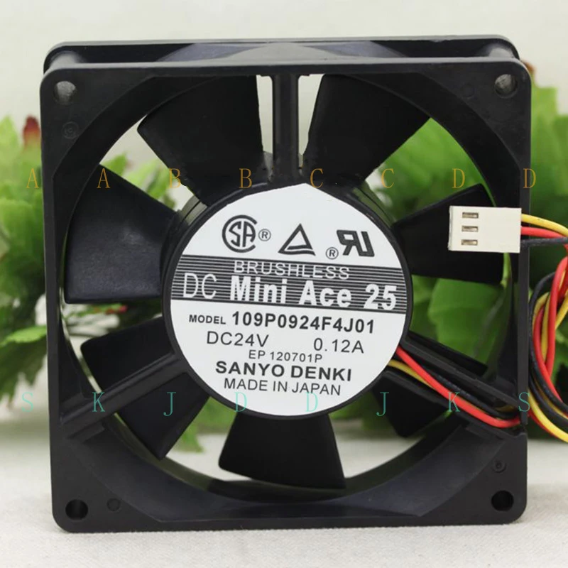 M  New 109P0924F4J01 24V 0.12A 9CM 3-pin cooling fan For SANYO