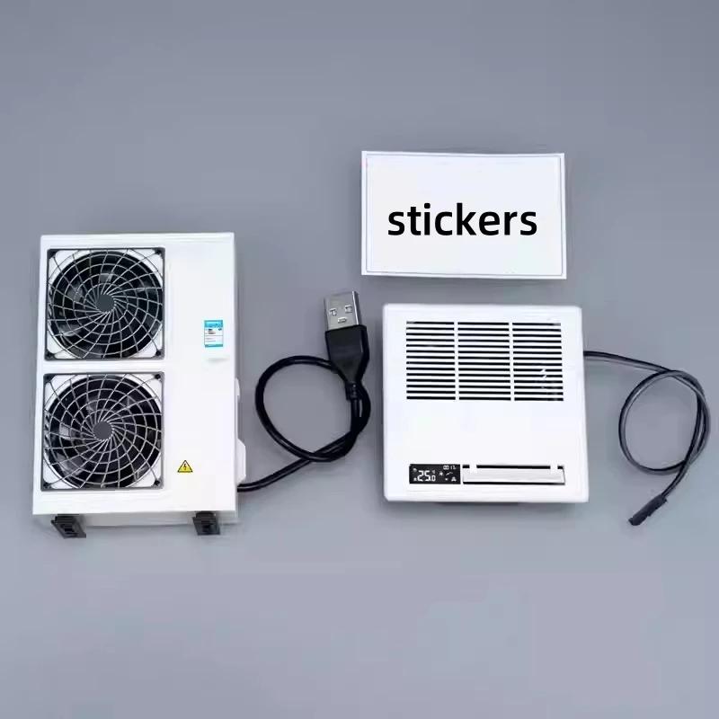 USB 回転ファンミニエアコンモデルおもちゃ屋内と屋外ユニットマイクロリーメントドールハウス 1/12 家具装飾おもちゃ