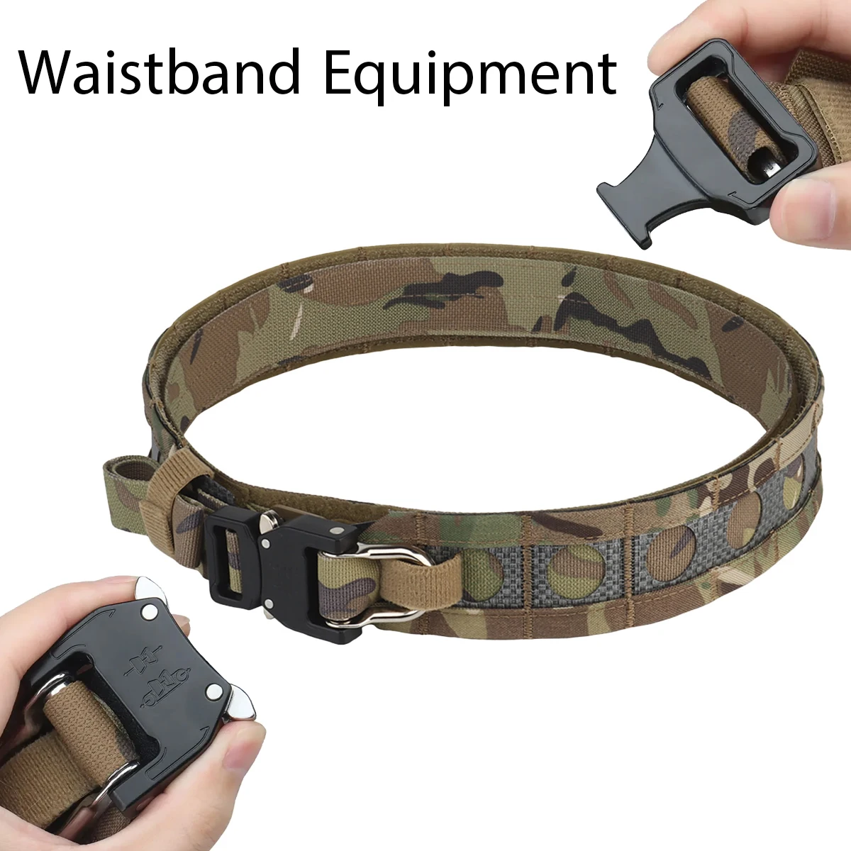 戦術バイソンベルト-2-層バトルウエストベルトクイックデタッチ金属バックル-molle-狩猟エアガンウエストバンド機器