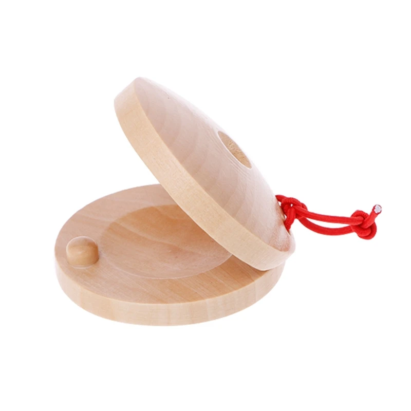 YD61 Wooden Castanets Wood Percussion Flamenco Musical Instrument Kids Children Toys