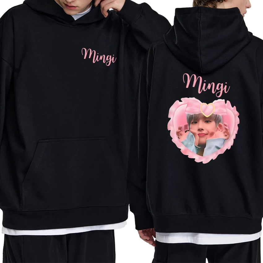 

2025 New Korea kpop ATEEZ Mingi Double Sided printed Hoodies Men women Trend Y2k Sweatshirt Unisex Fleece Long sleeve pullover