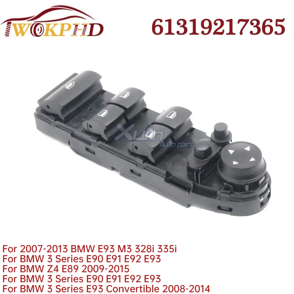 

New For BMW 3 E92 E90 E91 E93 M3 328i Master Power Window Control Switch Button Glass Lifter Regulator 61319217365 61319125322