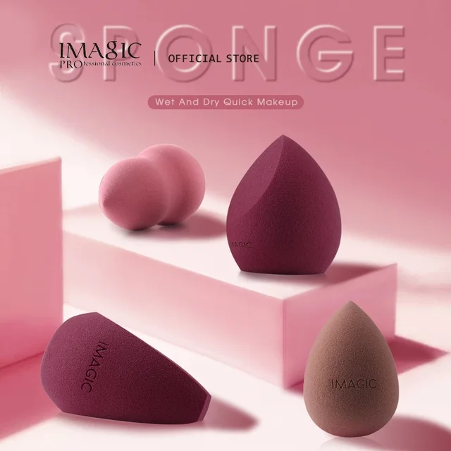 IMAGIC 10 sztuk/zestaw makijaż Blender gąbka do makijażu zestaw suche i mokre fundacja Powder Blush zestaw gąbek do makijażu kobiety narzędzia do makijazu