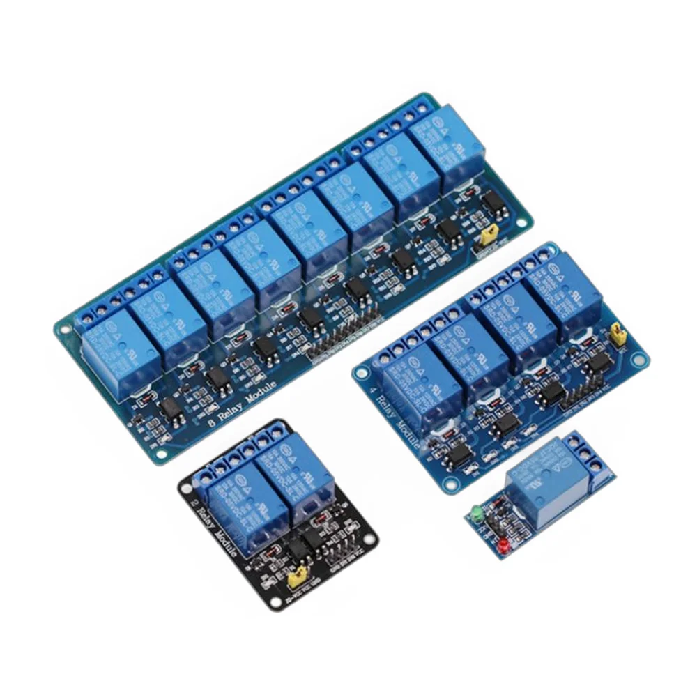 DC 5V 12V 24V 1/2/4/6/8 Channel Relay Module Board with Optocoupler Relay Output High- and Low-Level Trigger for Arduino