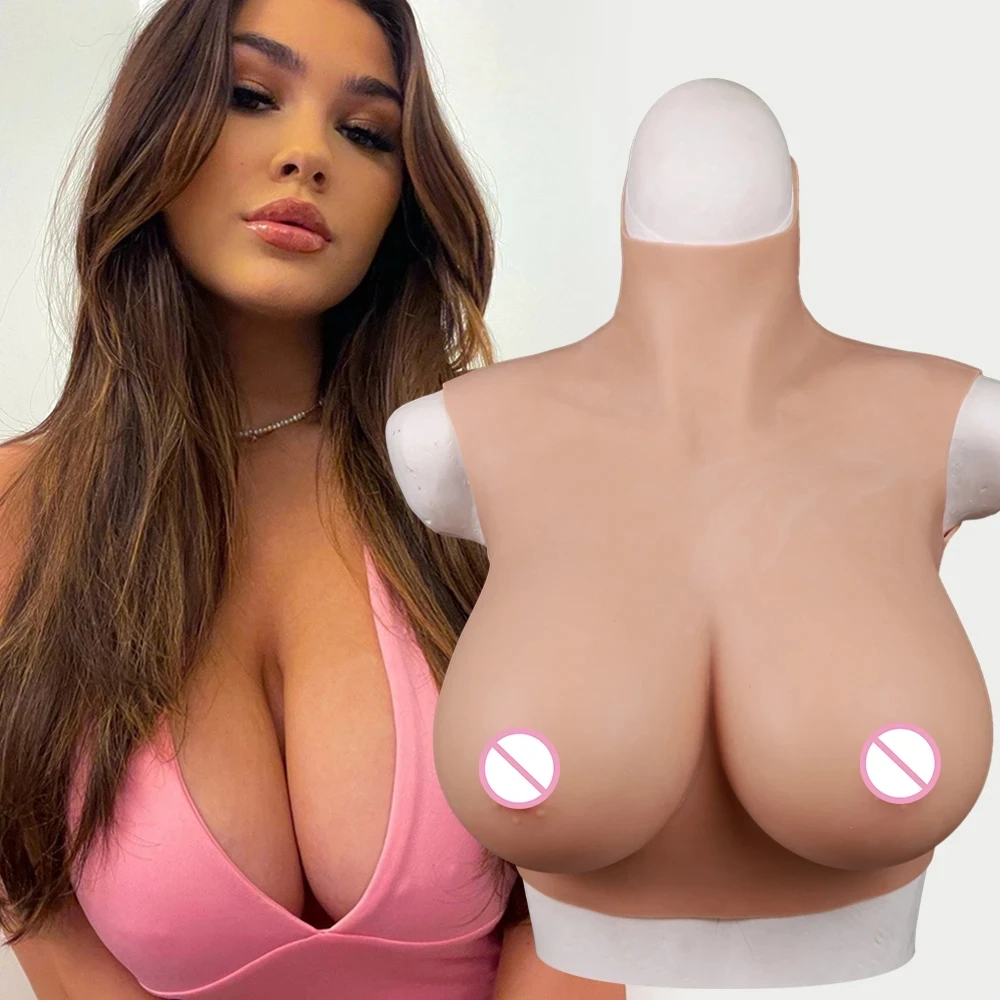 A-HCup Realistic Silicone Fake Chest Water Drop Breasts Form Cosplay Boobs for Drag Queen Sissy Crossdresser Transgender Shemale