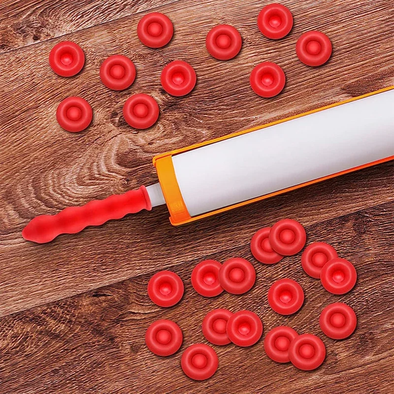 10개 레드 코킹 캡 씰링 캡 (코킹 건 노즐용) 보호 커버 유리 접착제 팁 배럴 접착제 입구 보호 캡