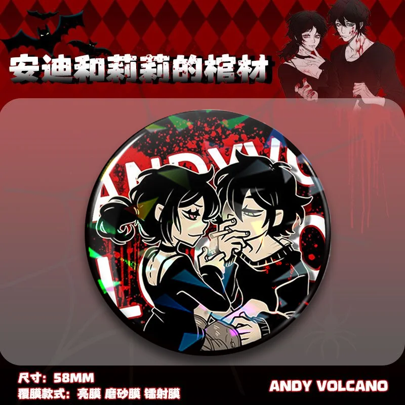 أنيمي نعش اندي و ليلي شارة بروش دبوس الملابس على ظهره الديكور التلبيب علامة الصدر شخصية