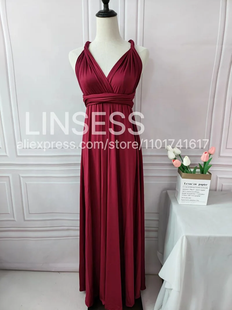 Roest Bruidsmeisje Jurk Infinity Multiway Maxi Bruidsmeisje Jurk Formele Wrap Trouwavond Jurk Bruiloft Cocktail Floor Length
