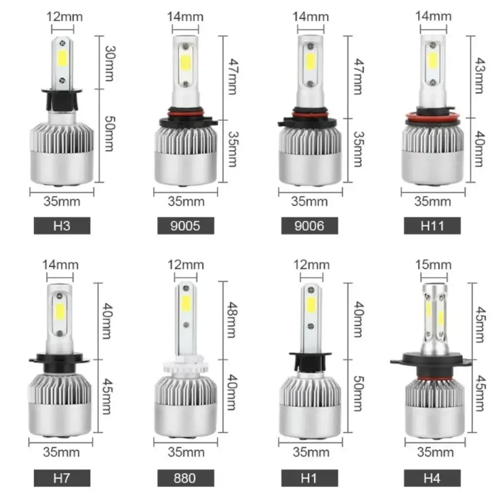 2pcs Car LED headlights 36W super bright laser S2 S4 headlights three side spotlight l ed headlight bubble