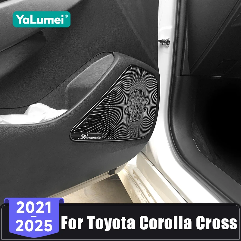 

For Toyota Corolla Cross XG10 Hybrid 2021 2022 2023 2024 2025 Stainless Car Door Speaker Audio Cover Tweeter Loudspeaker Trim