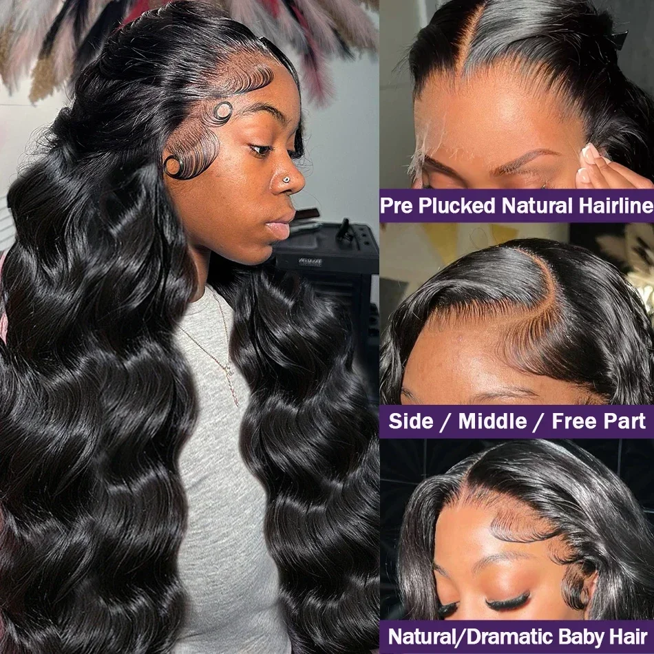 250 Density 13x6 Body Wave Lace Front Human Hair Wig Brazilian Remy 30 40 Inch 13x4 Hd Lace Frontal Wigs PrePlucked For Women