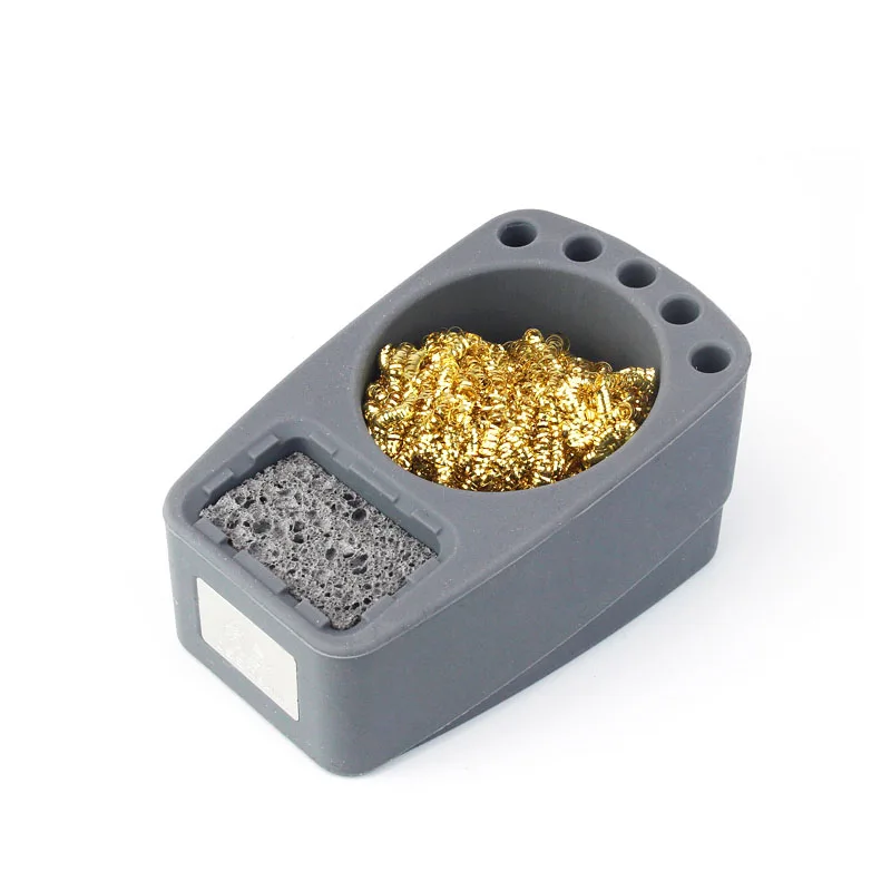 1Pcs High temperature resistant silicone solder cleaning ball box soldering iron tip cleaner copper wire Storage Cleaning sponge