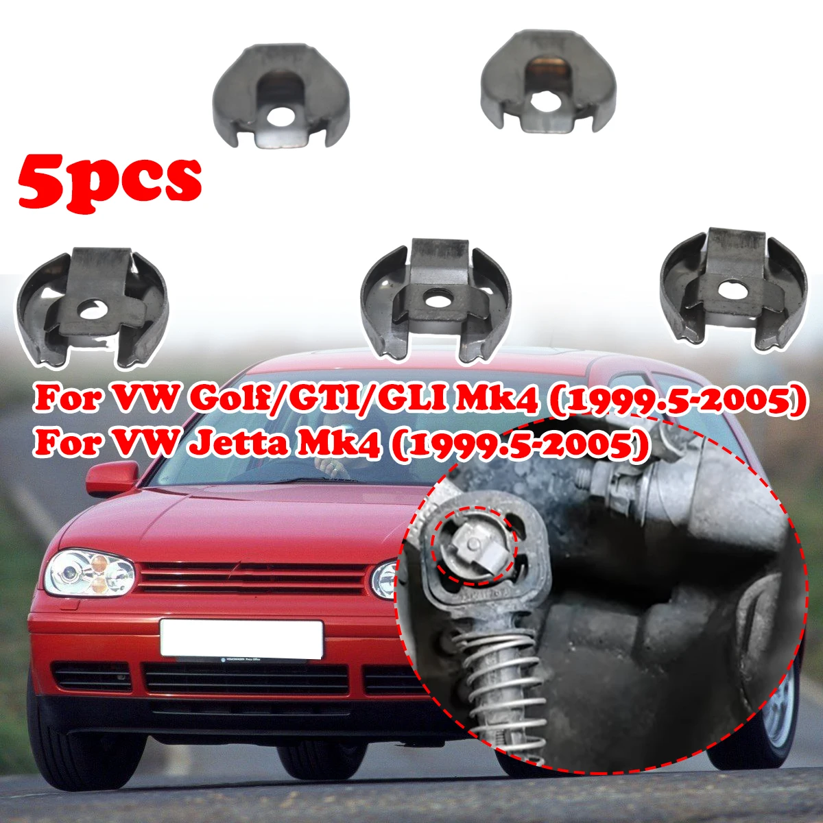 

5Pcs Lock Washer Bowden Gear Selector Cable Connector Shift Linkage End Retaining Clip For VW Jetta Mk4 Golf/GTI/GLI Audi Seat