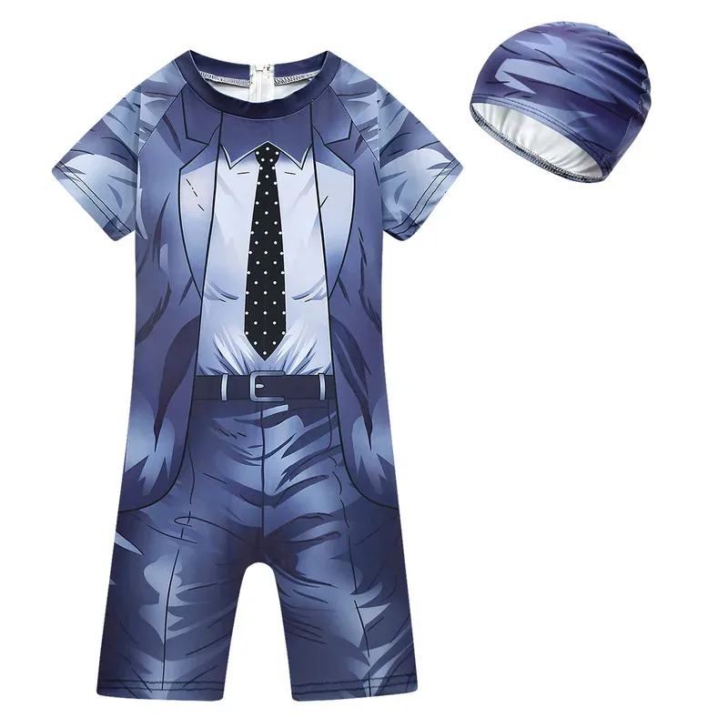 zz04zz12Boys Swimsuit Summer Kids Horror Game Figure Speakerman Swimming Clothes Skibidi Toilet Character Costume for Boys Birth