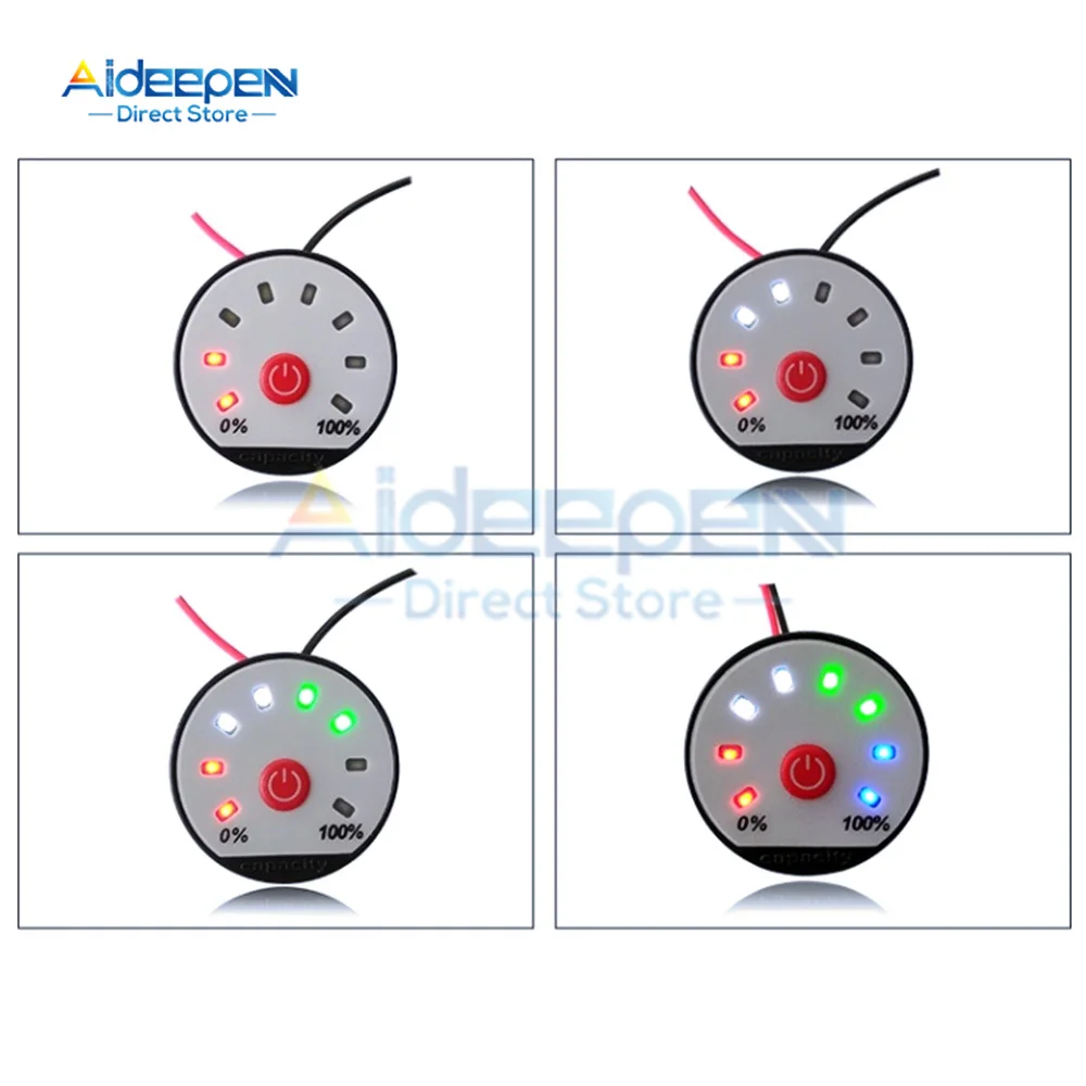 1S 2S 3S 4S 5S 6S 7S 10S 13S 12/24/48V Lead acid Lithium Battery Li-po Li-ion Capacity Indicator Power Display Charge LED Tester