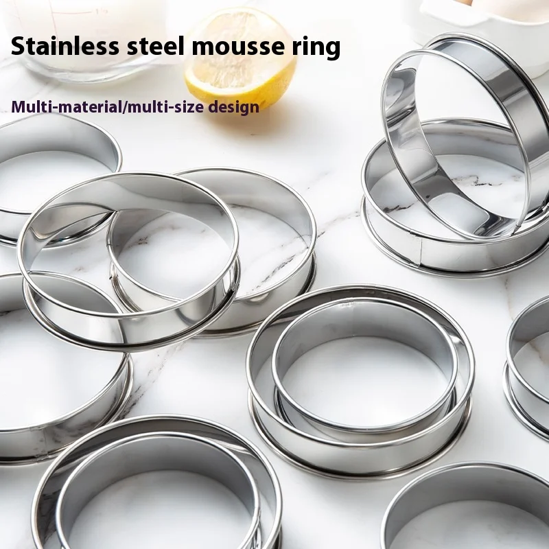 Tower Ring Pizza Topping Ring 304 Stainless Steel Kitchen Supplies Double Crimp Round Cookie Mold Tower Mold