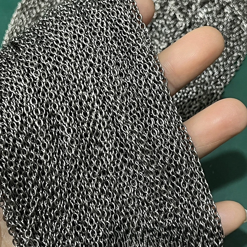 Wholesale 10 Meter Pure Titanium O-Link Chain 2.3/3/3.5mm Chains for DIY Bracelets and Necklaces for Unisex Jewelry Accessories