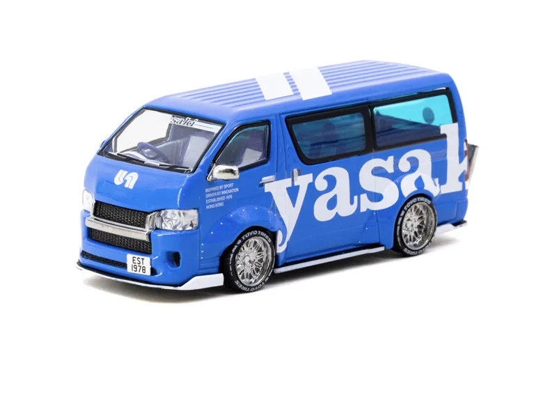 

TW 1:64 Hiace Widebody Yasaki blue / FIAT 131 ABARTH Rally Red / RWB993 / R8 LMS Diecast Collector's Vehicle Model Car