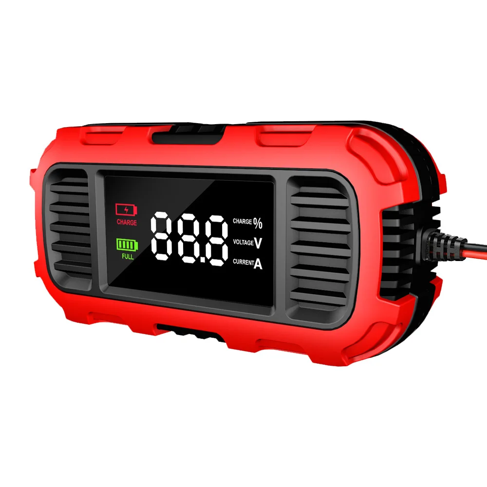 Для автомобиля, мотоцикла, скутера, зарядки аккумулятора, обслуживание аккумулятора, цифровое зарядное устройство для свинцово-кислотных аккумуляторов, умное зарядное устройство