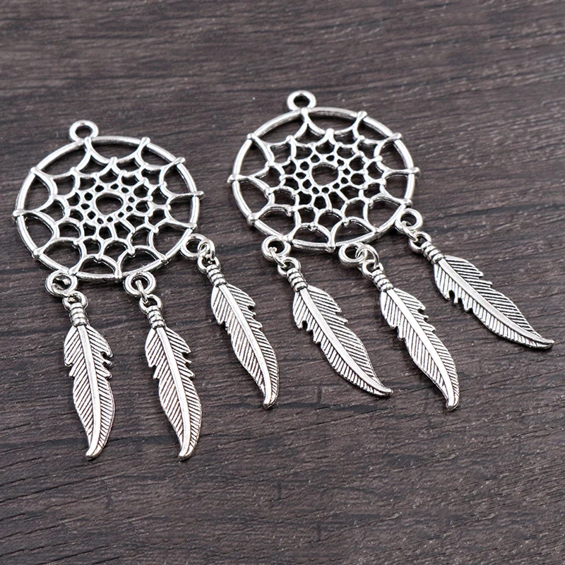 5pcs Charms Native Dream Catcher Connector Antique Making Pendant fit,Vintage Tibetan Bronze Silver color,DIY Handmade Jewelry