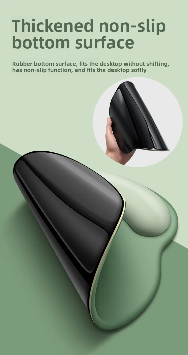 Farbblock-Silikon-Handgelenkauflage Mauspad Ergonomische Schreibtischunterlage für Büro und Gaming 20 Zweifarbige Optionen – Detail 7