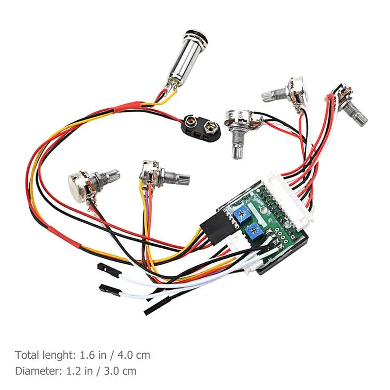 1 Set 3-Band Active EQ Preamp Circuit Wiring Harness Parts For Bass Guitar Electric Guitar Circuit Wiring Harness