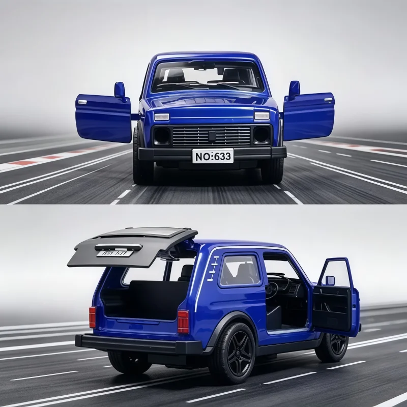 1:36 Alloy Car Model, Reaction Off-Road Car, Three Doors Can Open, Gift Alloy Toy Car view 5