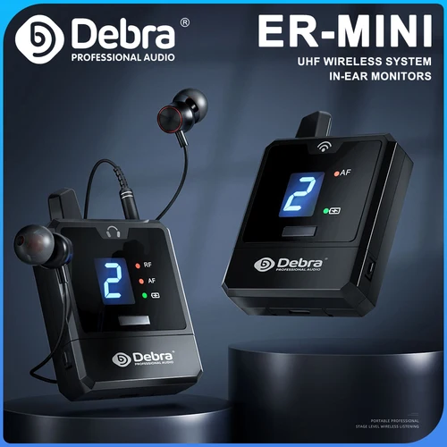 Sistema de monitoreo intrauditivo inalámbrico portátil Debra UHF, recepción de señal estable, recargable, adecuado para conciertos pequeños