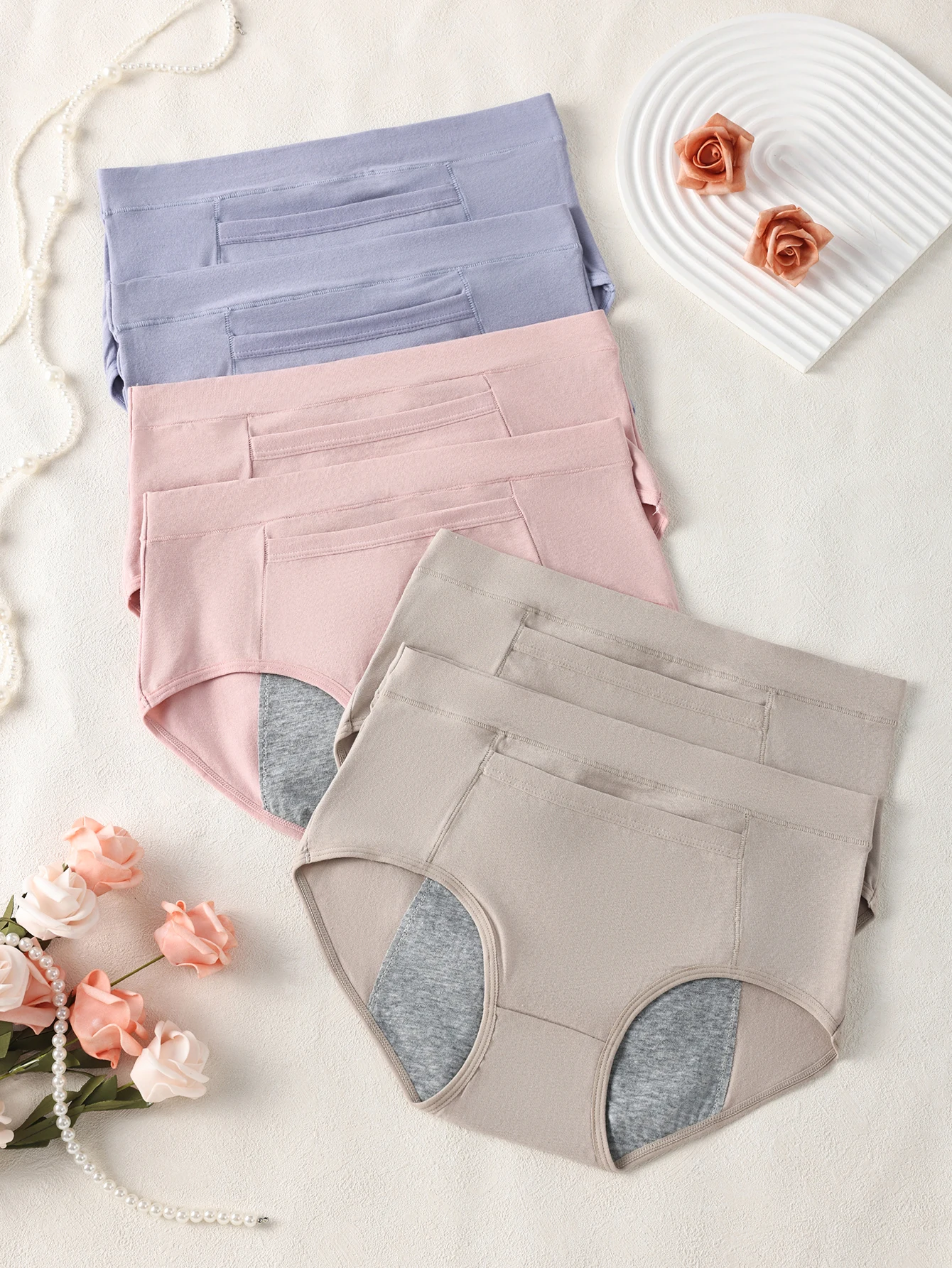 

Awesomea 6 шт. женские хлопковые трусики с высокой талией, мягкие удобные дышащие бесшовные облегающие трусы с контролем живота