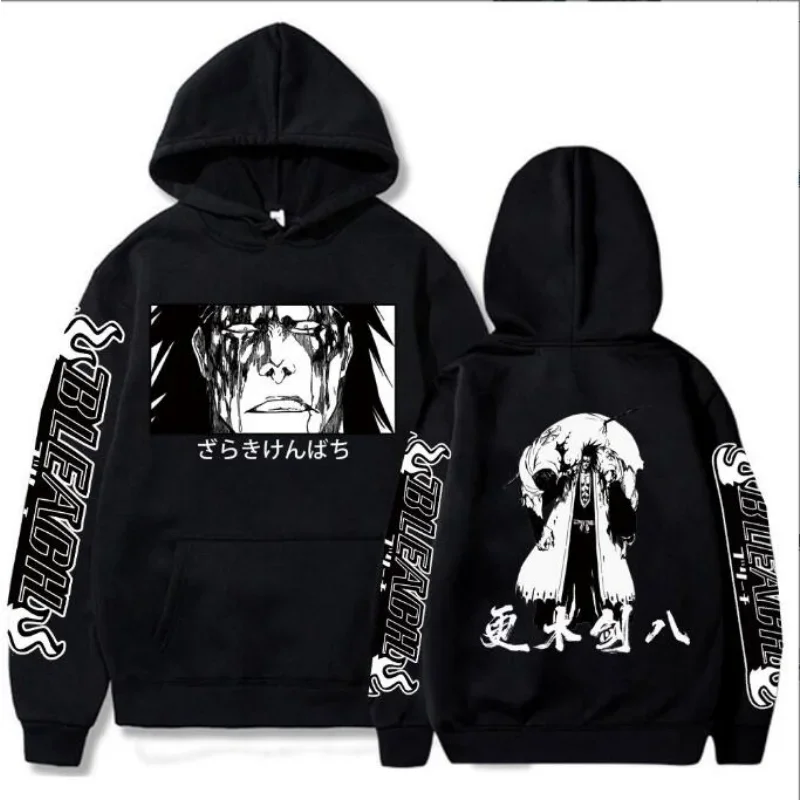 Bleach Anime Zaraki Kenpachi Print Hooded  Prevalent Hoodies Autumn Fleece Casual Loose Streetwear Harajuku Unisex Sweatshirt