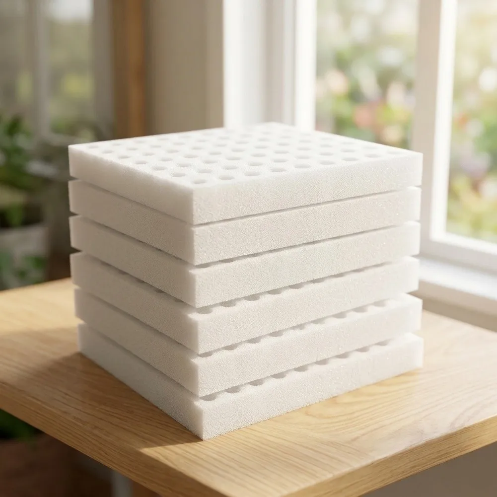 6Pcs Hydroponics Grow Sponges With 100 Pre-Cut Cubes Center Holes For Soilless Cultivation Indoor Gardening Plant Starter Tray