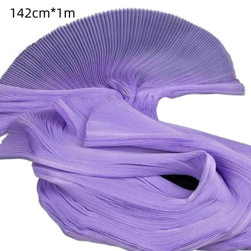 New Small Wrinkle Pleated Organza Fabric 142cm Wide 1 Yard Dress Designer Fabric Handmade DIY Stiff Material Stage Decoration