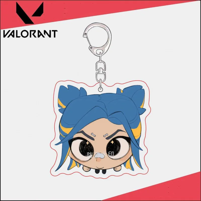حار لعبة لطيف أنيمي VALORANT سلسلة مفاتيح مصنوعة من الأكريليك المساعدون الكرتون مضحك حقيبة قلادة الإبداعية سحر حلقة رئيسية أصدقاء المشجعين الهدايا #6