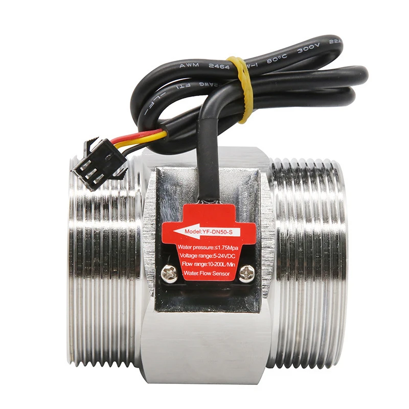 2 inch Rvs Waterstroomsensor Flowmeter 1.75MPa DC3.5 ~ 24 V NPN Hall Turbine Flow Switch Sensor