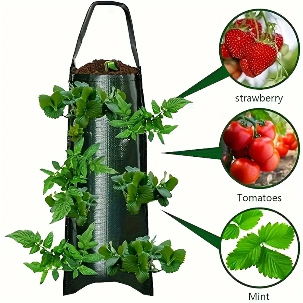 NEW 1PC Hanging Planting Bag Fabric Pouch For Plant Aeration & Growth Easy Harvesting Of Vegetables Roses Strawberry ﻿