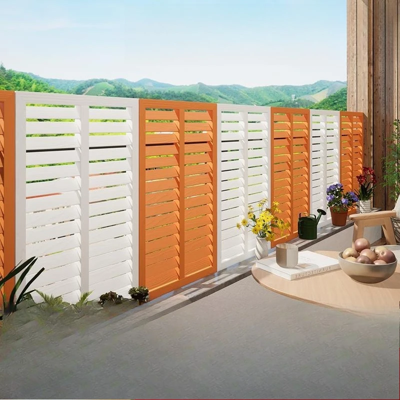 Villa sky screen partition louver preservative wood fence outdoor frame balcony decorative terrace