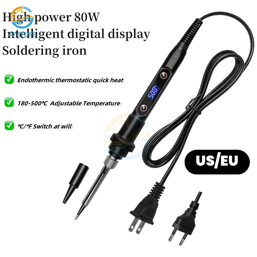 

80W LCD Digital Display Electric Soldering Iron 110V / 220V Adjustable Temperature Soldering Iron Welding Repair Tools