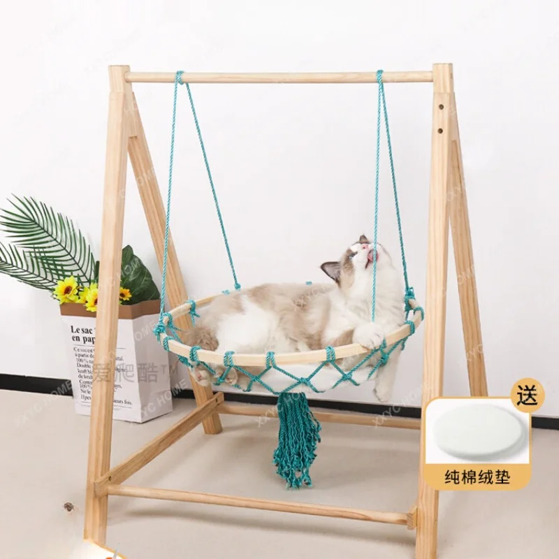 

Cat Hammock Cat Swing Solid Wood Cat Nest Hanging Basket Universal Hanging Nest Hanging Bed Kennel Pet Shaker