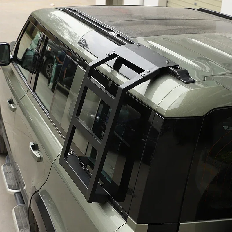 

For 2020-24 Land Rover Defender 90 110 130 Aluminum alloy black car styling rear side window ladder car modification accessories