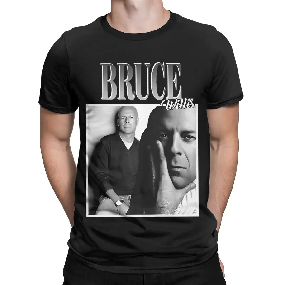 Summer Bruce Willis Men Teenager T Shirts Homage Art For Fan Apparel Vintage Tees T-Shirt Pure Cotton Original Clothes