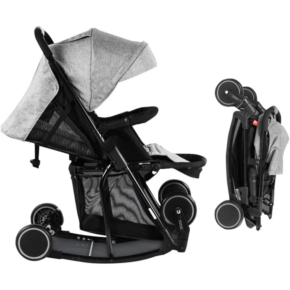 

Детская коляска 2 в 1, детское кресло-качалка на один клик, складная портативная легкая детская тележка для сидения и лежания с навесом для хранения