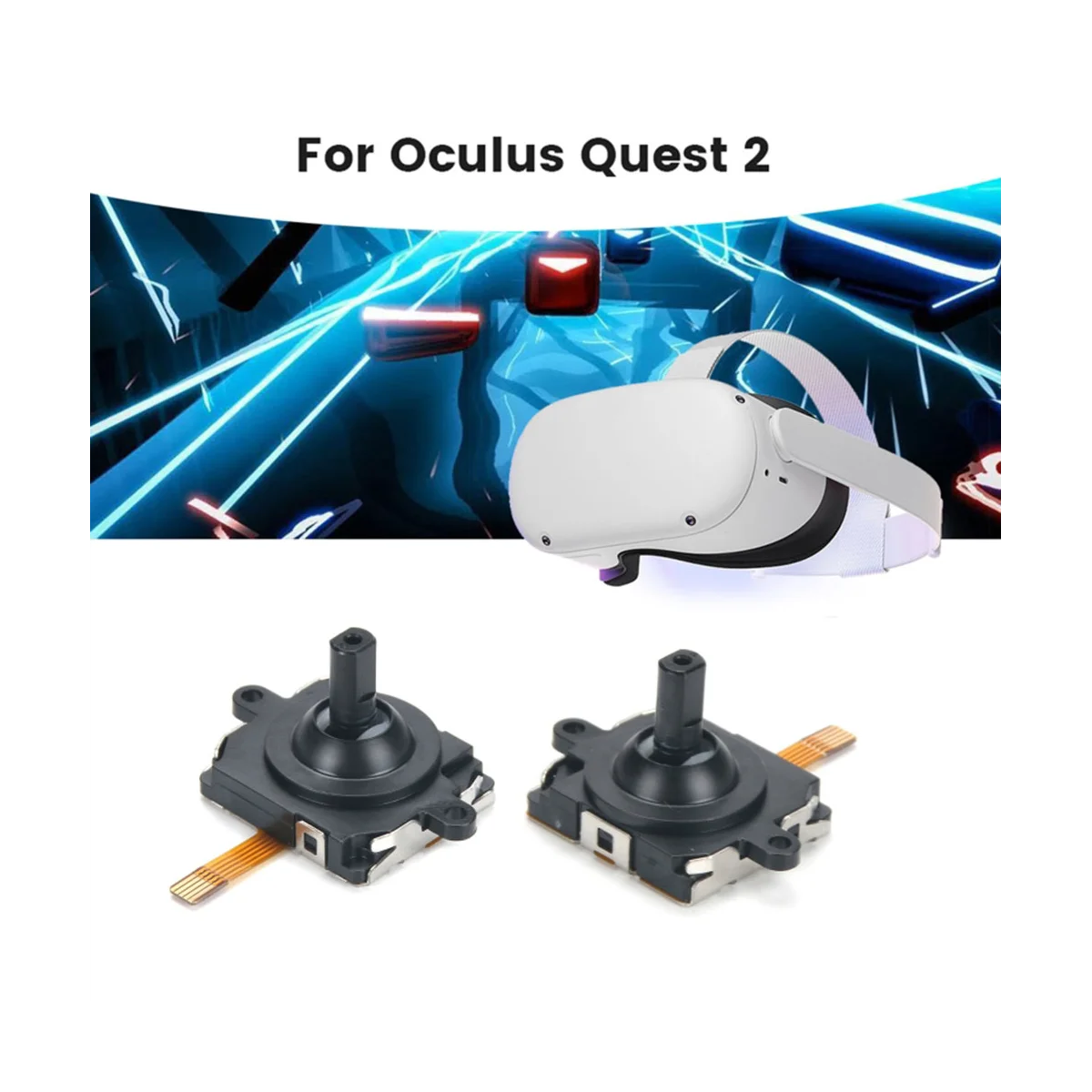 A57G-게임 컨트롤러 조이스틱 Quest 2 분해 도구 세트와 호환 가능 썸스틱 캡 왼쪽/오른쪽 수리 키트