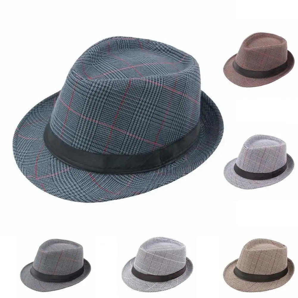 Breathable  Stylish Great Stitching Plaid Summer Cap Classic Male Cap Vintage   for Outdoor