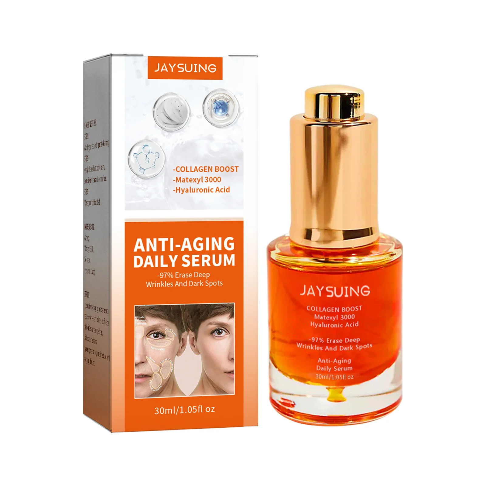 Deep Anti Wrinkle Serum Dark Spot Corrector for Face Fade Fine Lines Lifting Firming Whitening Collagen Boost Anti Aging Serum