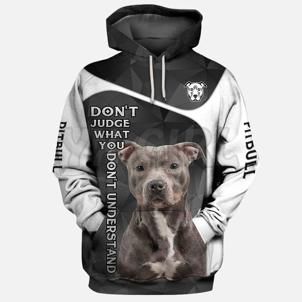 

Don't Judge What You Dont Understand Pitbull 3D Printed Hoodies Unisex Pullovers Funny Dog Hoodie Casual Street Tracksuit